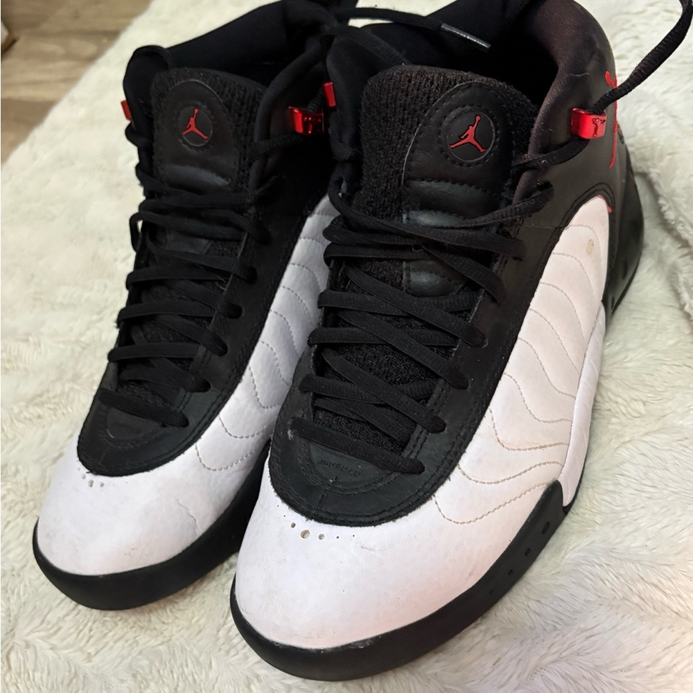 Jordan Men’s Black, White & Red High-Top Basketball Shoes